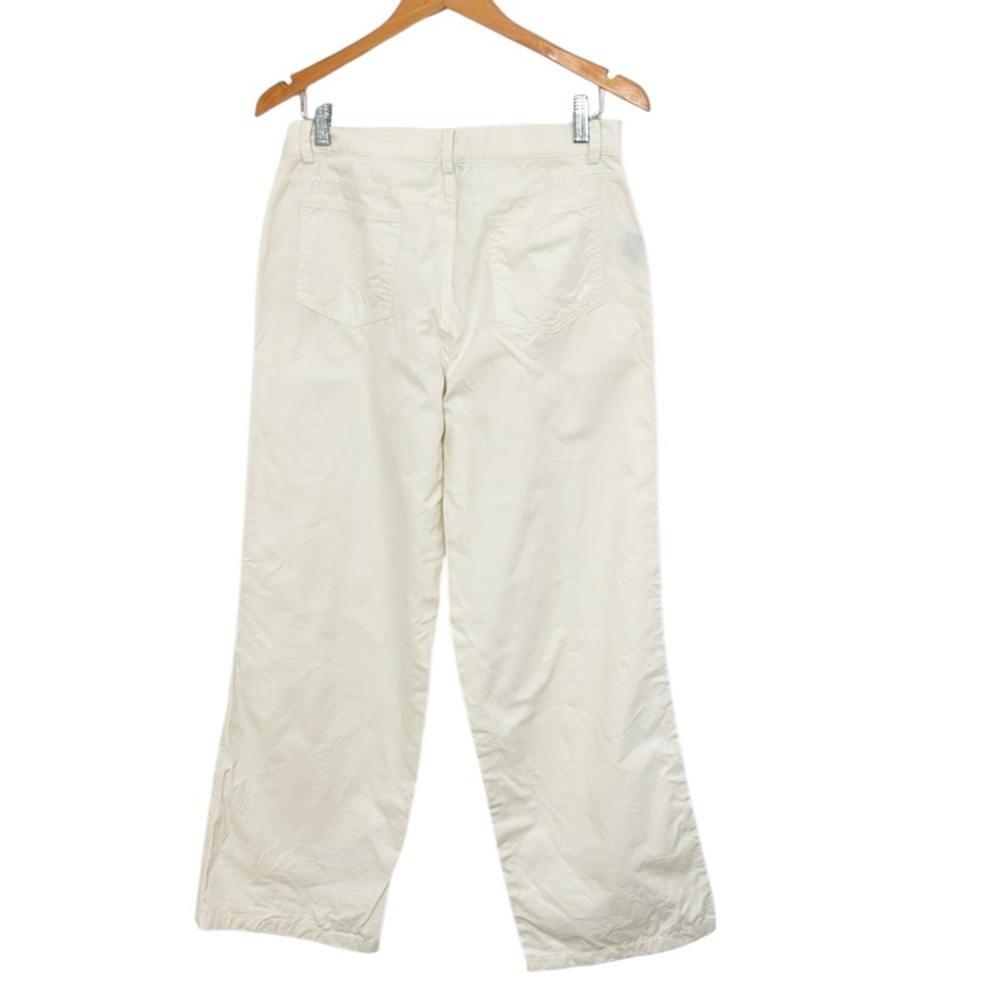 LAUREN RALPH LAUREN Wide Leg Ivory Cotton Pants High Rise Size 6 NWT - Picture 5 of 7